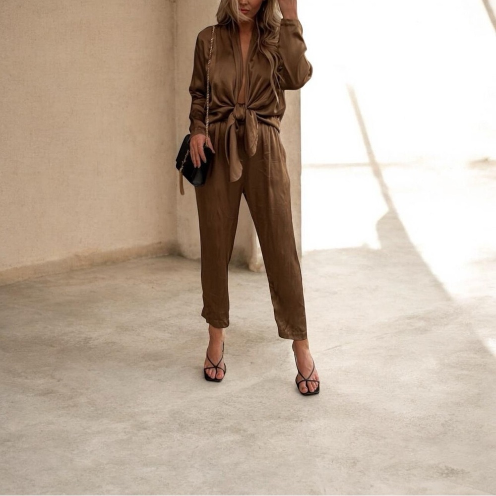 MARBLE Chic Tan Jumpsuit
